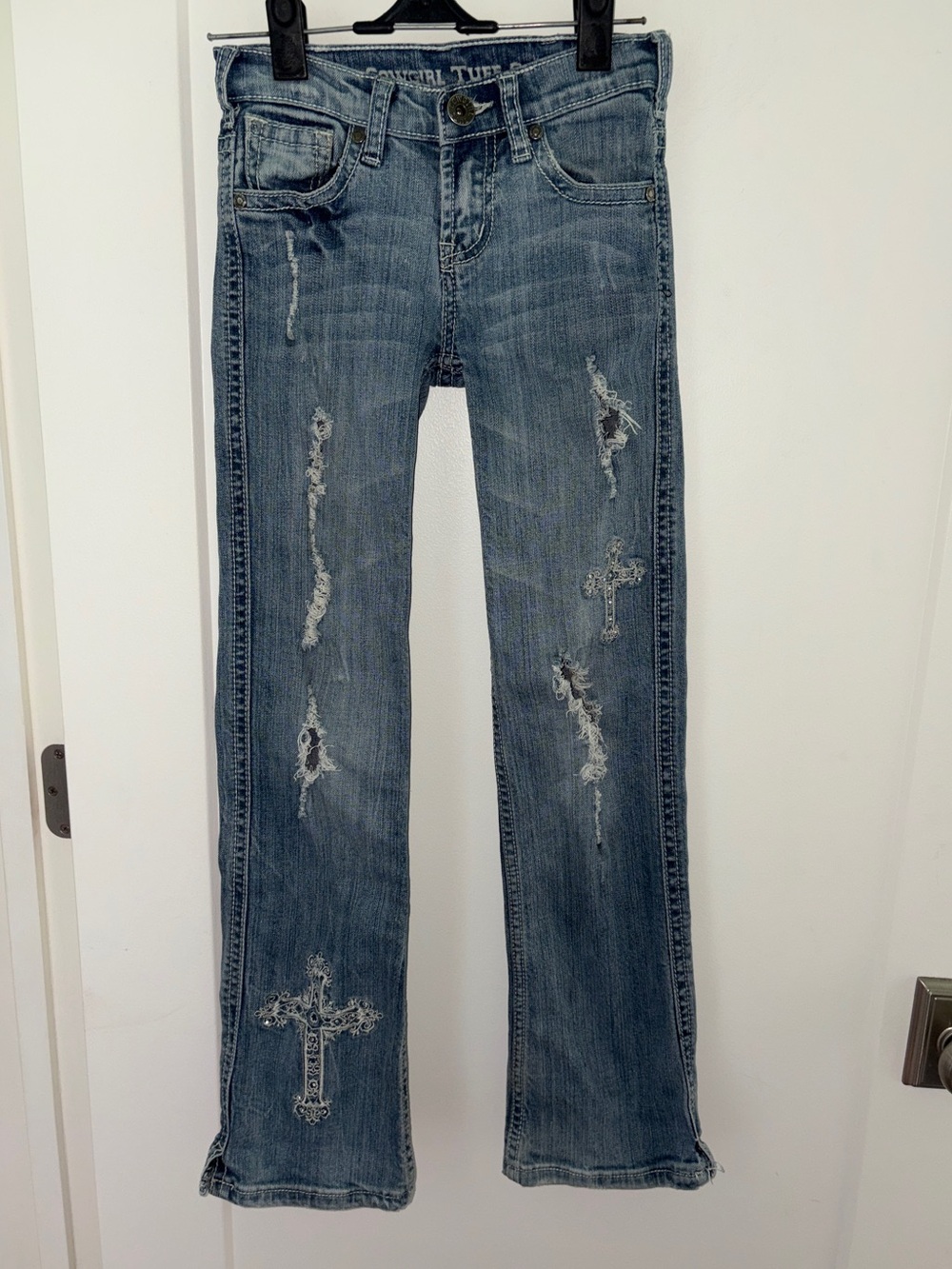 Cowgirl Tuff Victory white bootcut jeans W-9 VGUC